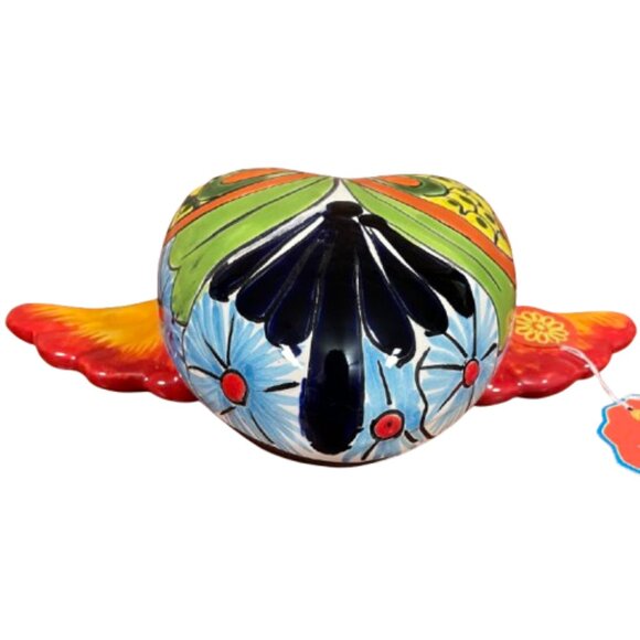 NWT Talavera Ceramic Clay Flying Heart With Wings Colorful Hand Crafted Mexico - Picture 8 of 16